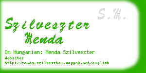 szilveszter menda business card